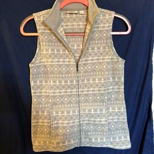 LL Bean Patterned Fleece Vest
